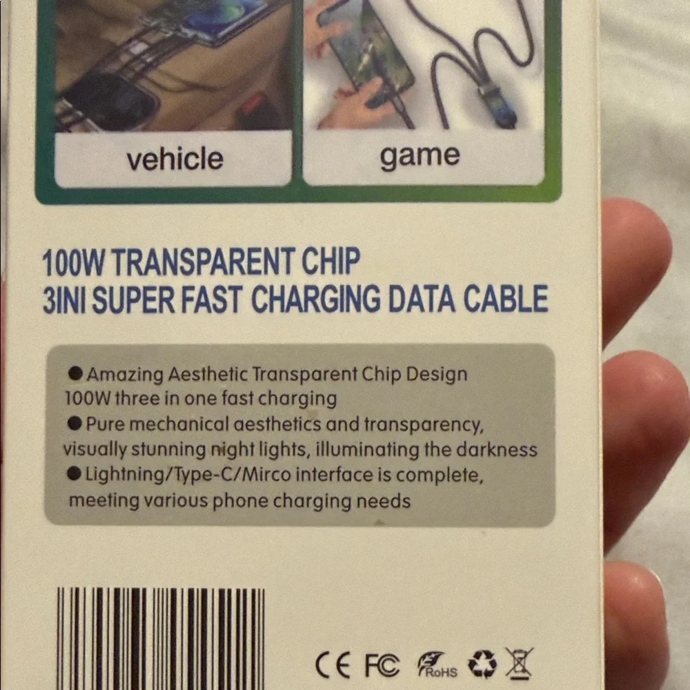 Amazon 100W 3-in-1 Charging Cable - Black